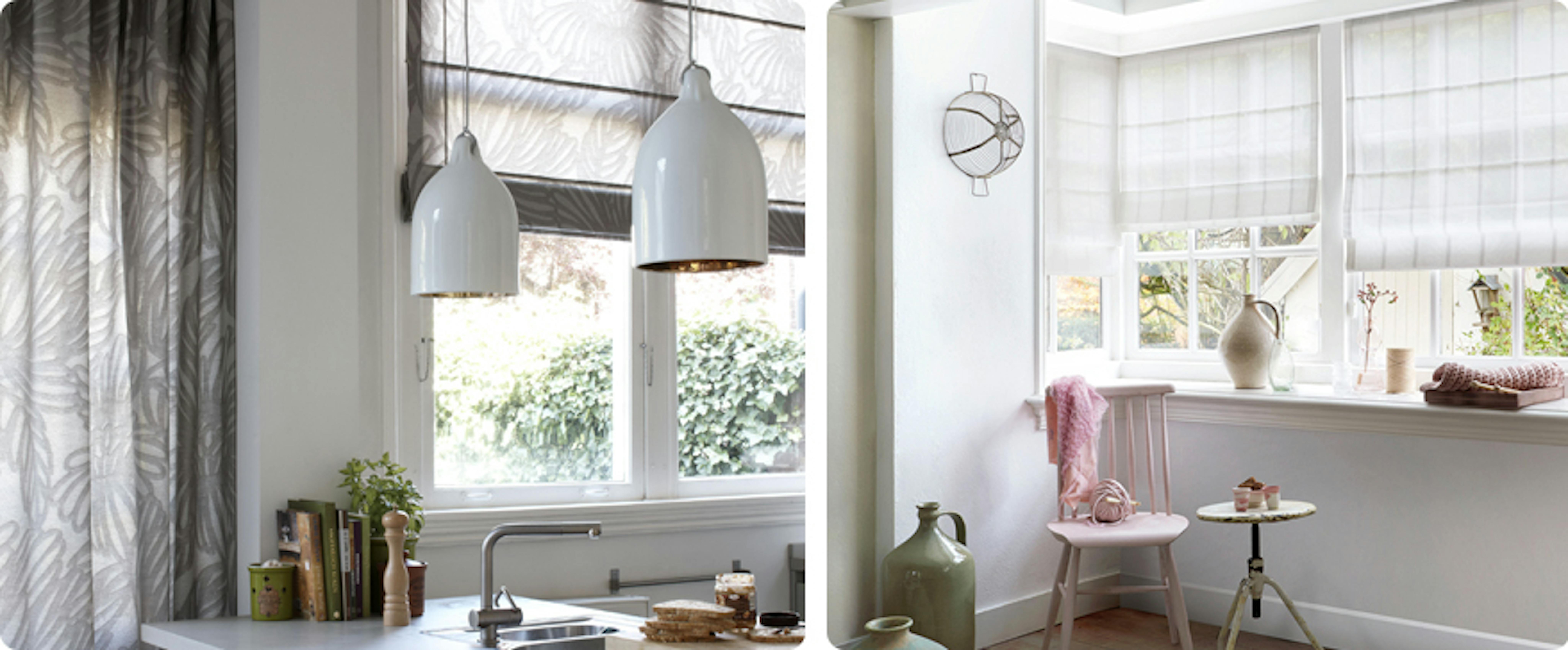 4x Raamdecoratie in de keuken 4x Raamdecoratie in de keuken