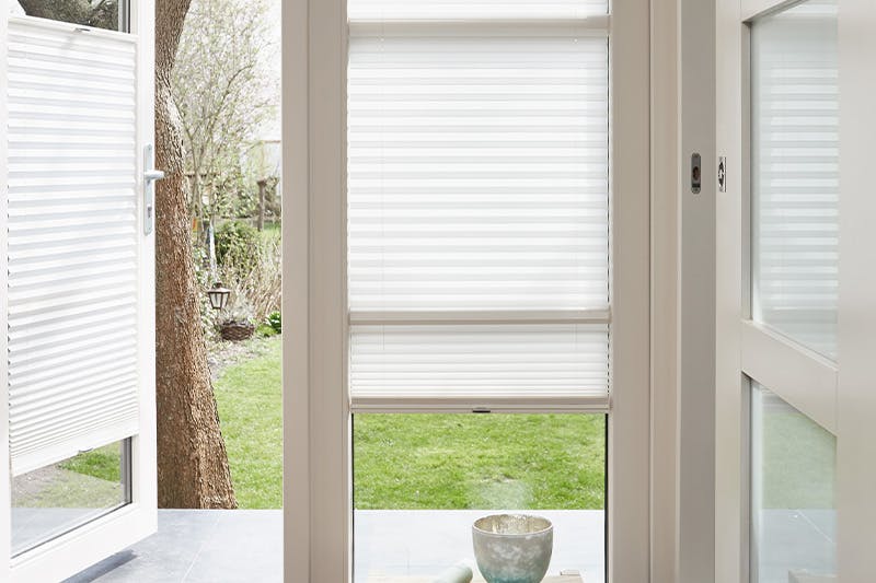 Plissé gordijnen openslaande deuren