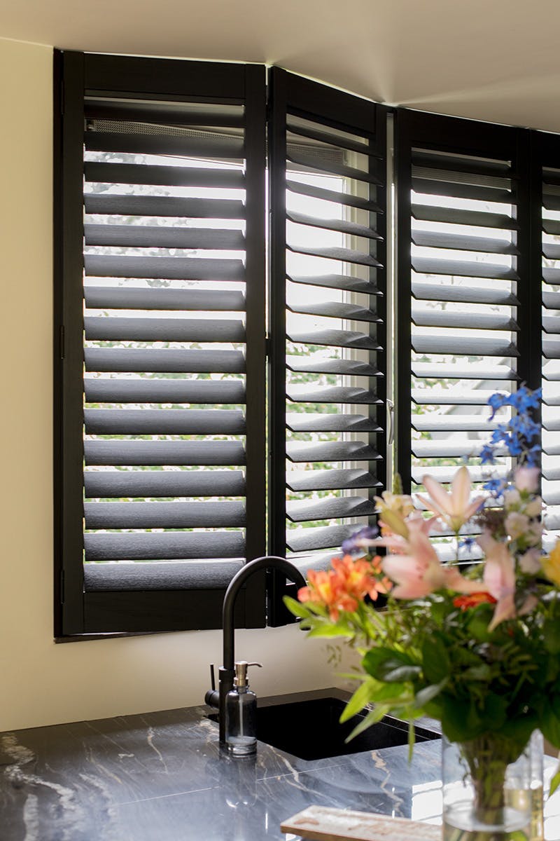 Shutter met vouwrail keuken