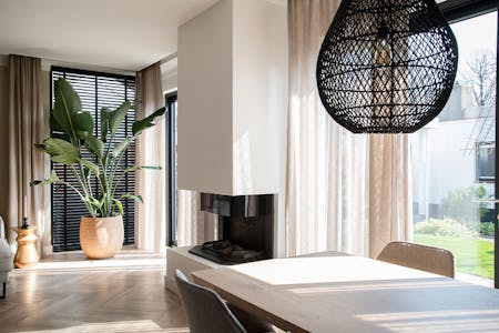 Fam. Langenberg gordijnen woonkamer en eethoek liggend