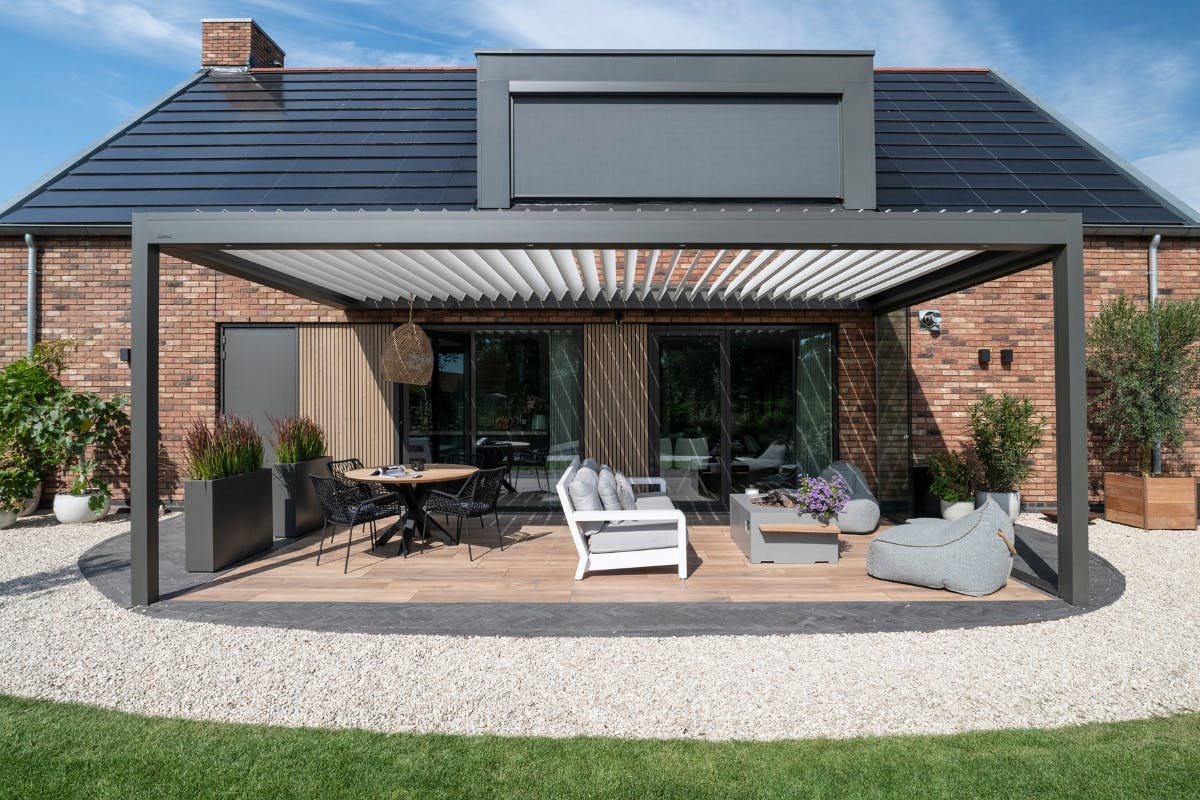 Lamellendaken van inhuis plaza