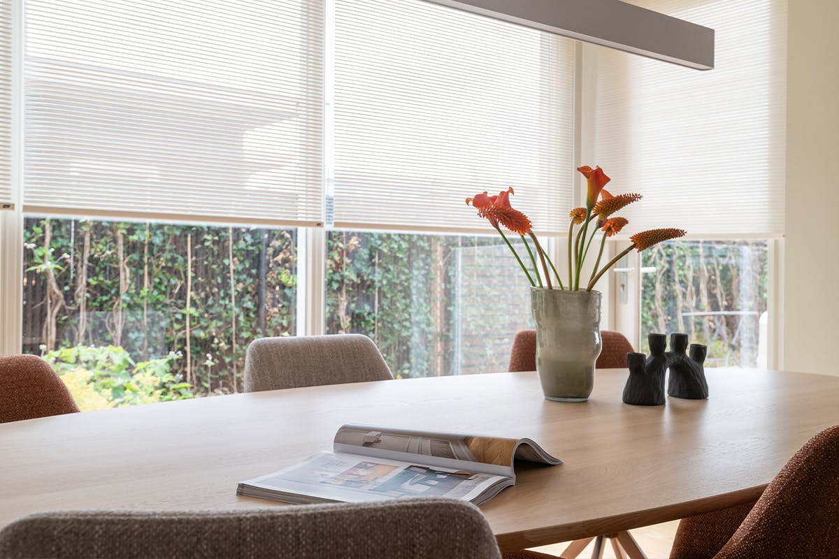 Transparantie plisségordijnen inhuis plaza