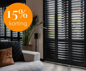 shutters 15% korting