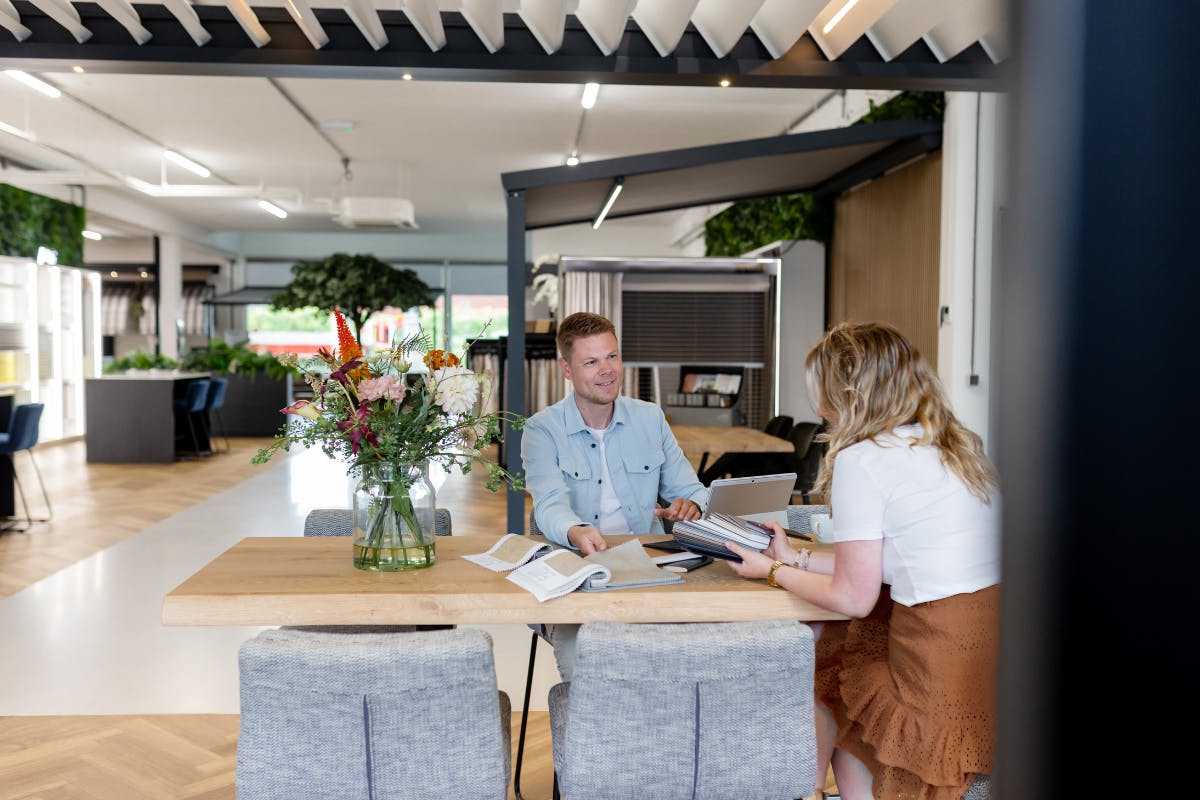 Elektrische jaloezieen in de showroom