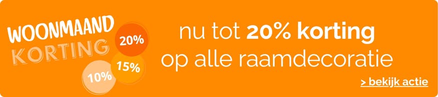 Woonmaand stapelkorting - raamdecoratie