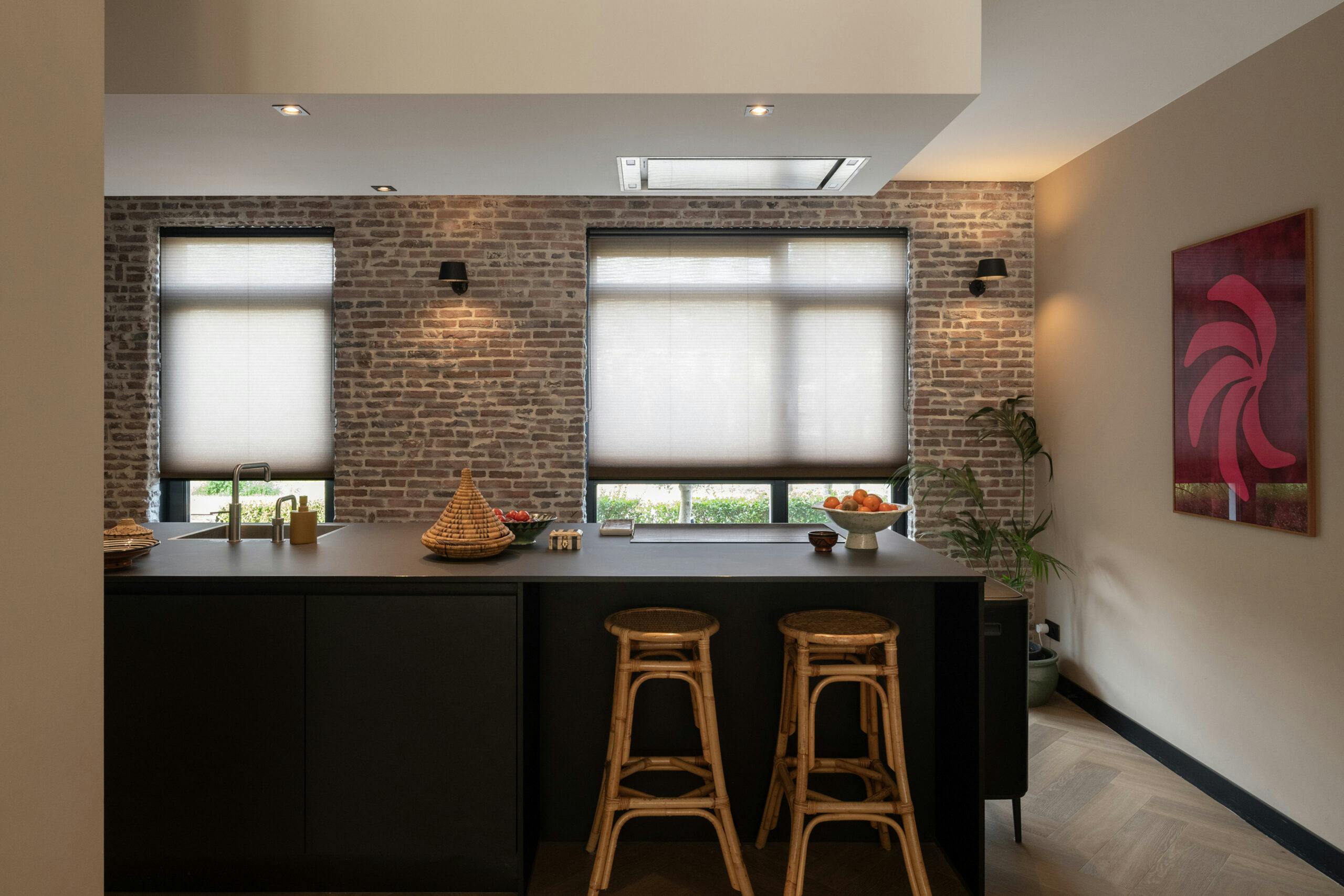 Plisse gordijnen keuken