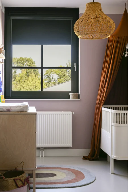 Rolgordijn mini cassette babykamer