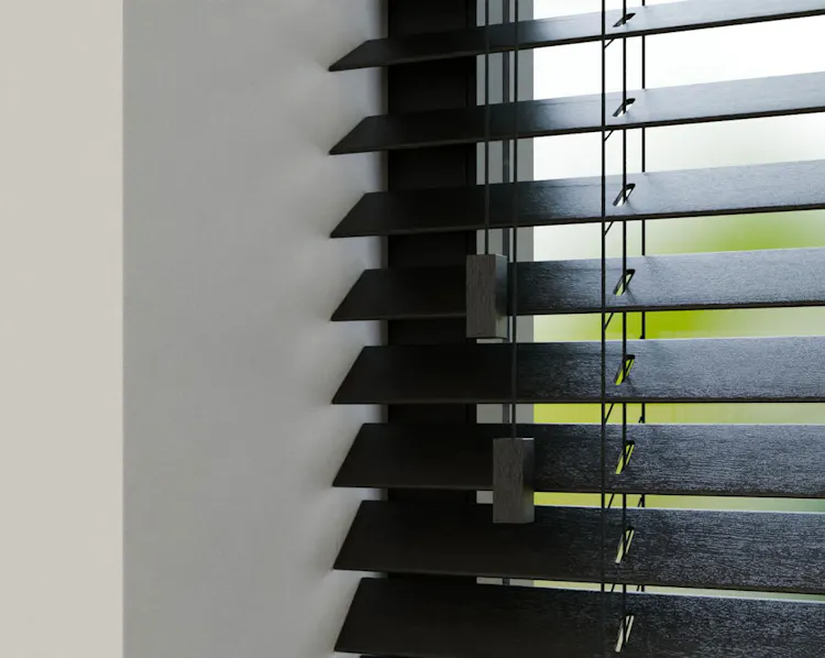 Houten jaloezie 25mm zwart | inhuis