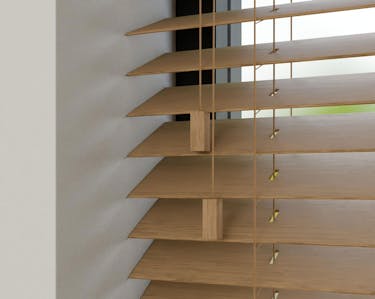 Houten jaloezie 50mm bruin | inhuis