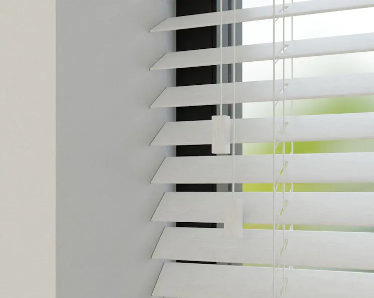 Houten jaloezie 25mm wit | inhuis