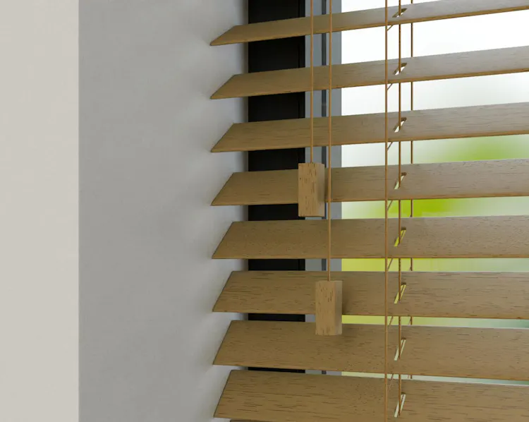 Houten jaloezie 25mm eiken | inhuis
