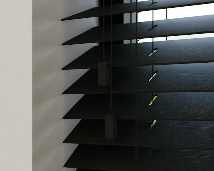 Houten jaloezie 70mm zwart | inhuis