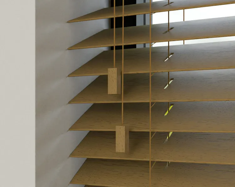 Houten jaloezie 70mm eiken | inhuis